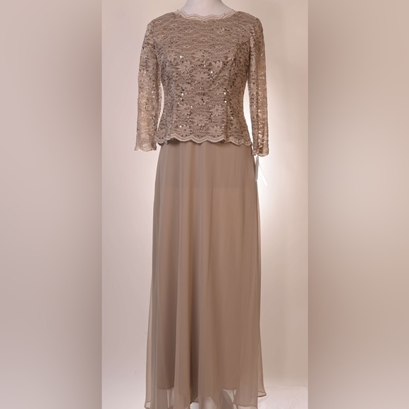 Alex Evenings Sequined Lace Gown - Picture 2 of 8